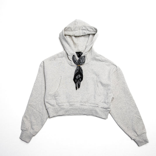 Le Cropped Gris - Grey Cropped Hoodie