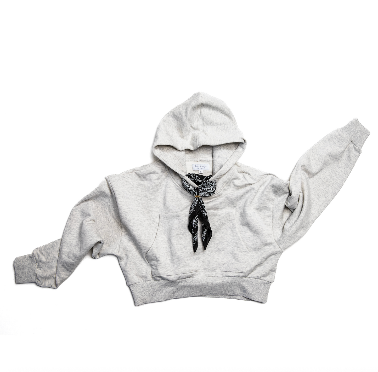 Le Cropped Gris - Grey Cropped Hoodie