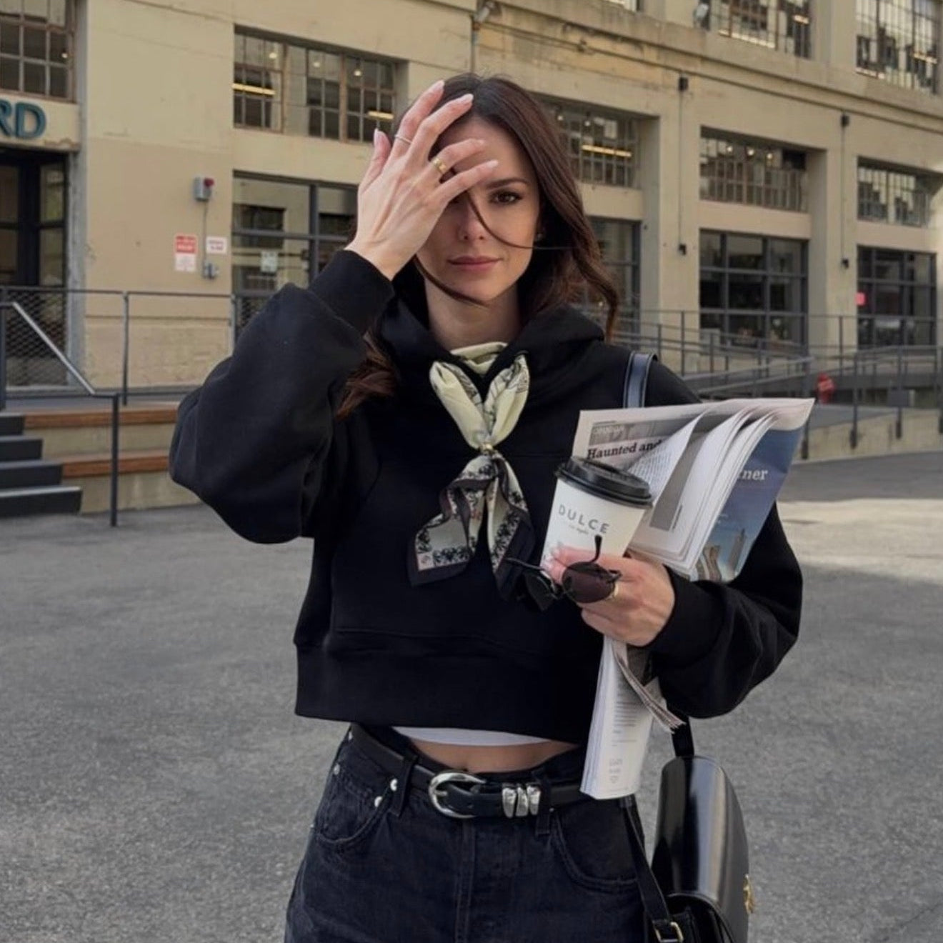 Le Cropped Noir - Black Cropped Hoodie