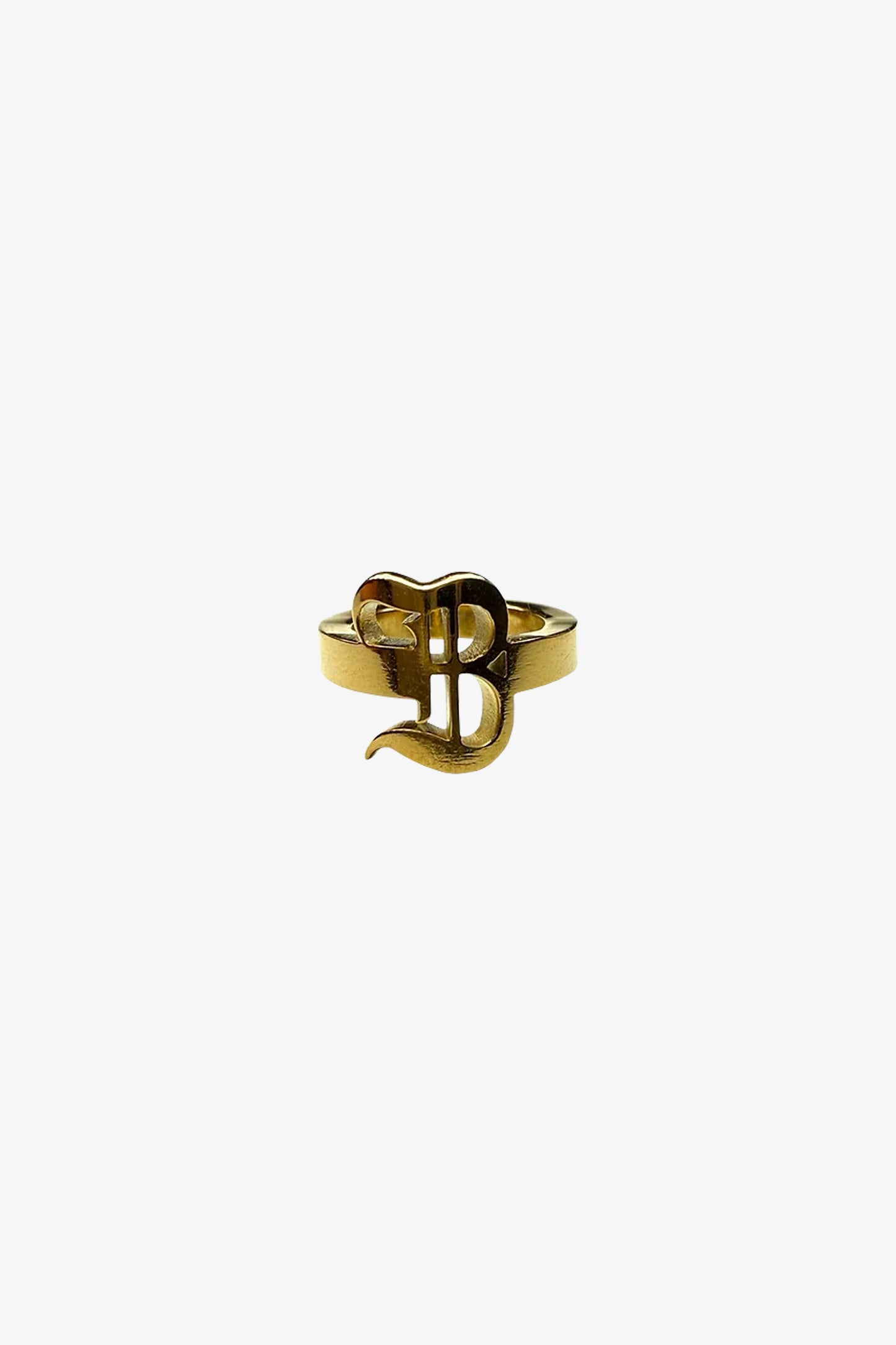 The B Ring – 14K Gold Plated Signature Ring by Belle Epoque Los Angeles