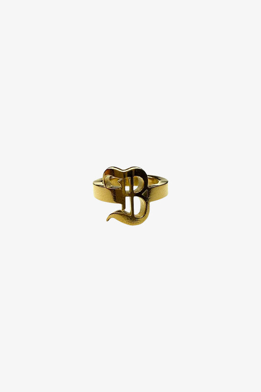 The B Ring – 14K Gold Plated Signature Ring by Belle Epoque Los Angeles